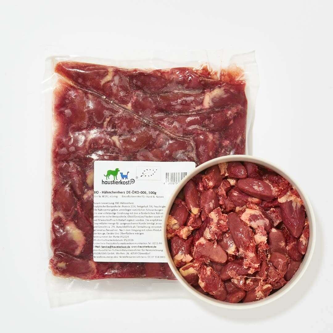 BIO Hähnchenherz DE-ÖKO-006, 500 g, gefrorene Hähnchenherzen