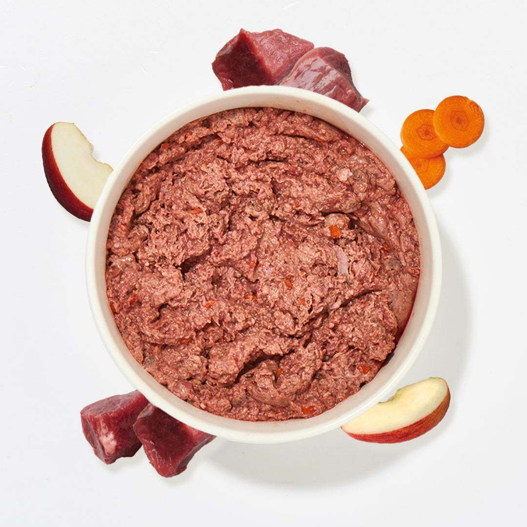 BARF Komfort PLUS Rind Hundemenü mit frischem Rindfleisch, Innereien, Obst und Gemüse für artgerechte Rohfütterung ohne künstliche Zusätze