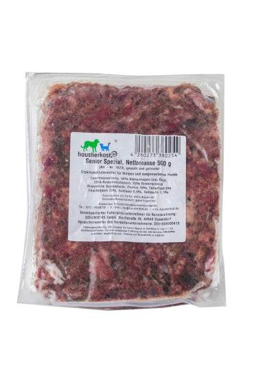 Senior Spezial, 500 g, Hundefutter mit Rinderblättermagen, Rindermaulfleisch und Rinderschlundfleisch, geeignet für ältere Hunde.