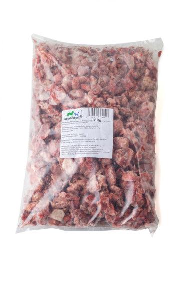 Rindermaulfleisch-Happen, 2 kg Beutel, nährstoffreiches Futter für Hunde.