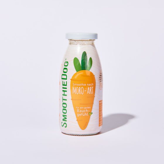 SmoothieDog® Morosche Karottensuppe, 250 ml Flasche für Hunde zur Unterstützung bei Verdauungsproblemen.