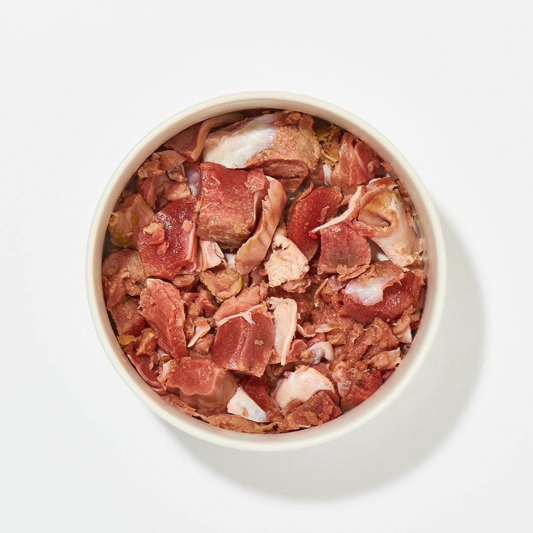 Putenmägen in Schüssel, 500g, Einzelfuttermittel für Hunde und Katzen.