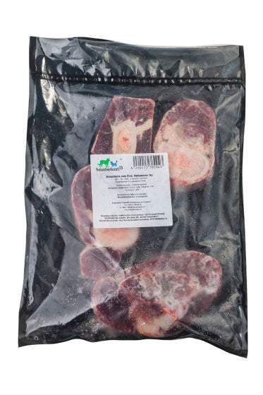 Beinscheibe vom Rind in Verpackung, 1 kg, Hundeernährung.