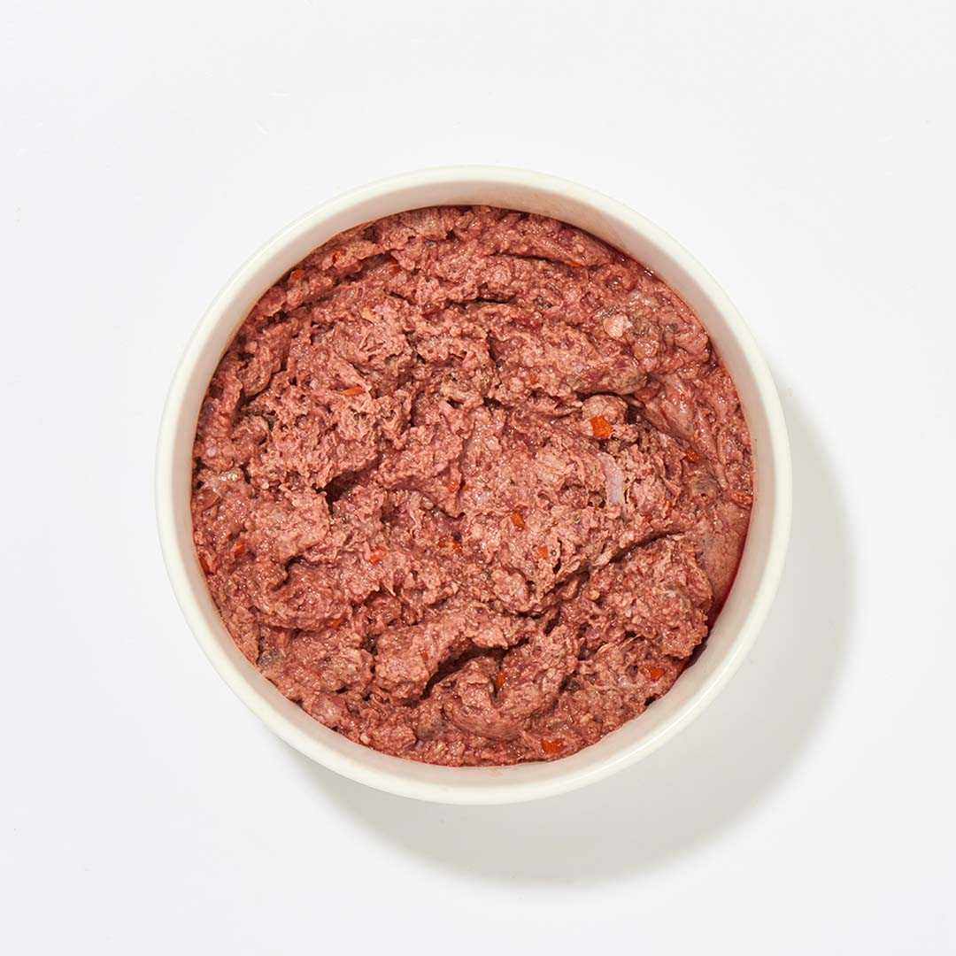 BIO BARF Komfort PLUS Rind in weißer Schale, hochwertige Rohfütterung für Hunde.