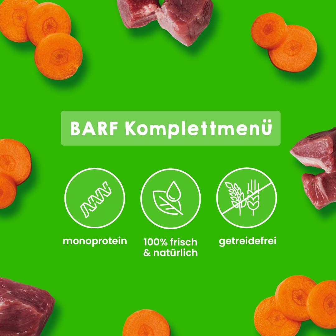 BARF Komfort PLUS Lamm Taler USPs. Getreidefrei, monoprotein, keine künstlichen Zusätze