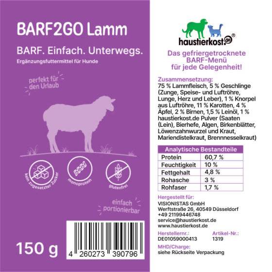 BARF2GO Komfort Plus Taler Kennenlernpaket, gefriergetrocknete Hundefutter-Taler aus Huhn, Rind und Lamm, 3 x 150 g.