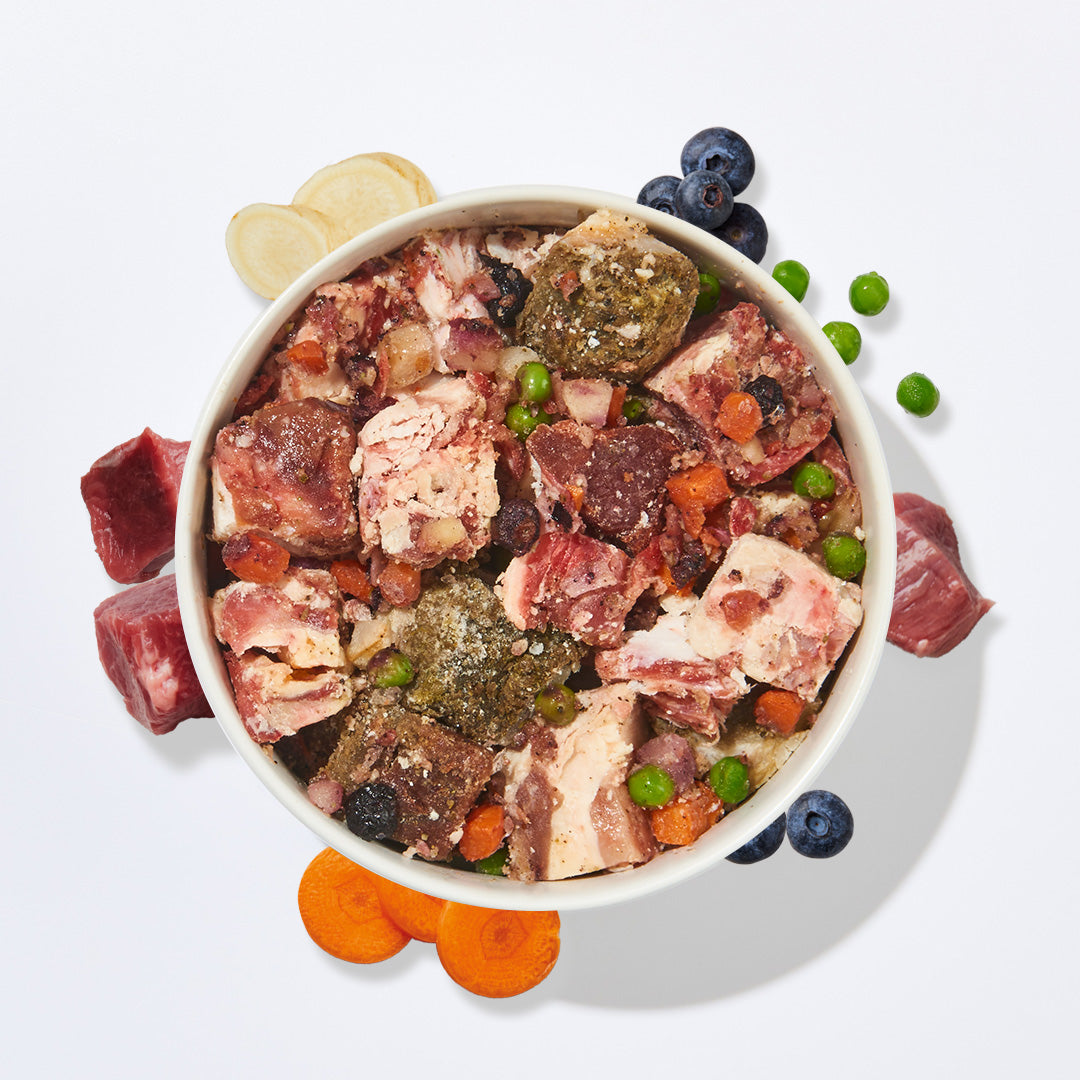 BARF Gourmet PLUS Rind Hunde-Komplettmenü mit Rindfleisch, Innereien, Gemüse und Obst, getreidefrei, für Allergiker geeignet