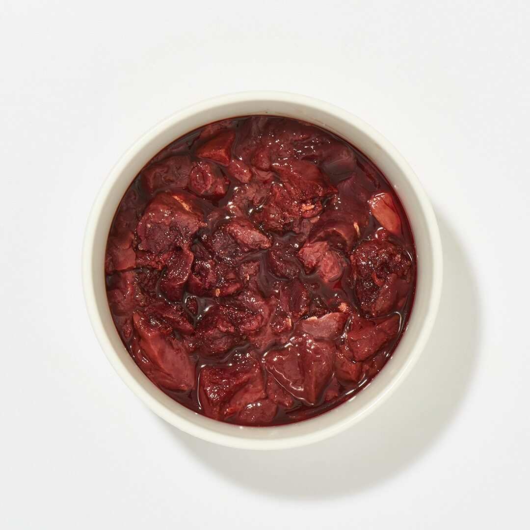 Gewürfelte Hühnerleber in Schale, 250 g, reich an Vitaminen und Eisen.