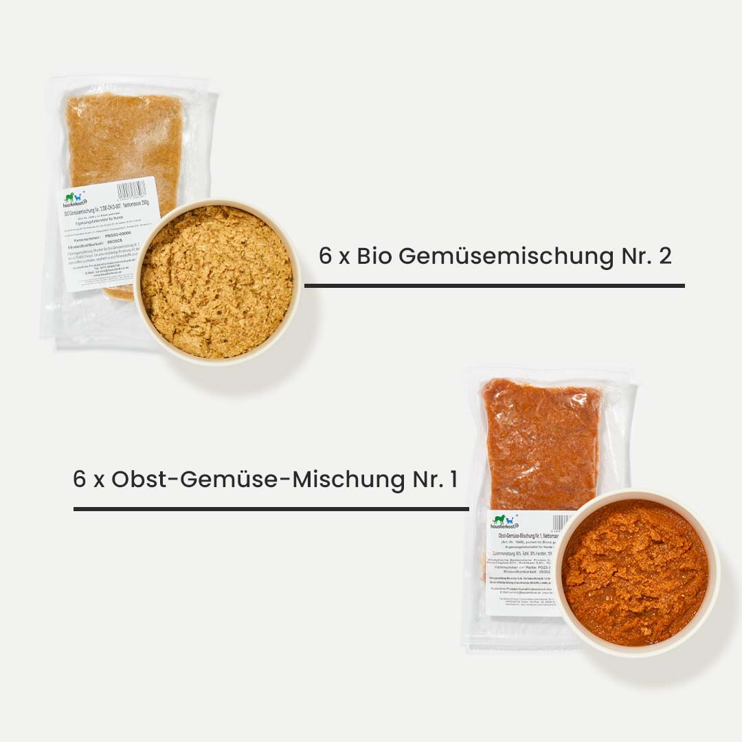 Purinarme Bio Gemüse- und Obst-Gemüse-Mischungen für Hunde im PURINARM Paket 15 kg