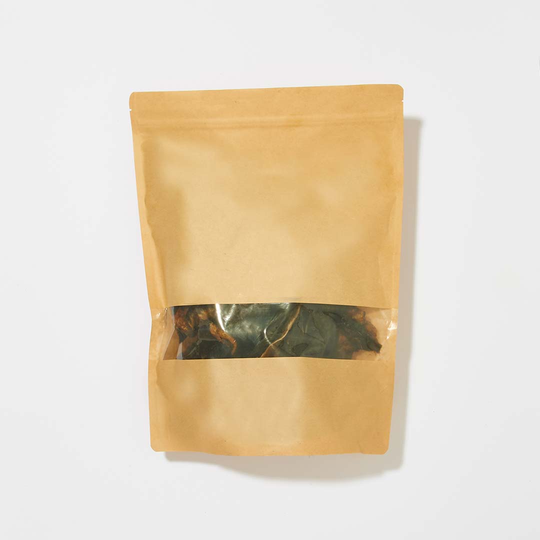 Lammohren mit Fell in brauner Verpackung, 500 g, natürliche Nahrungsergänzung für Hunde.