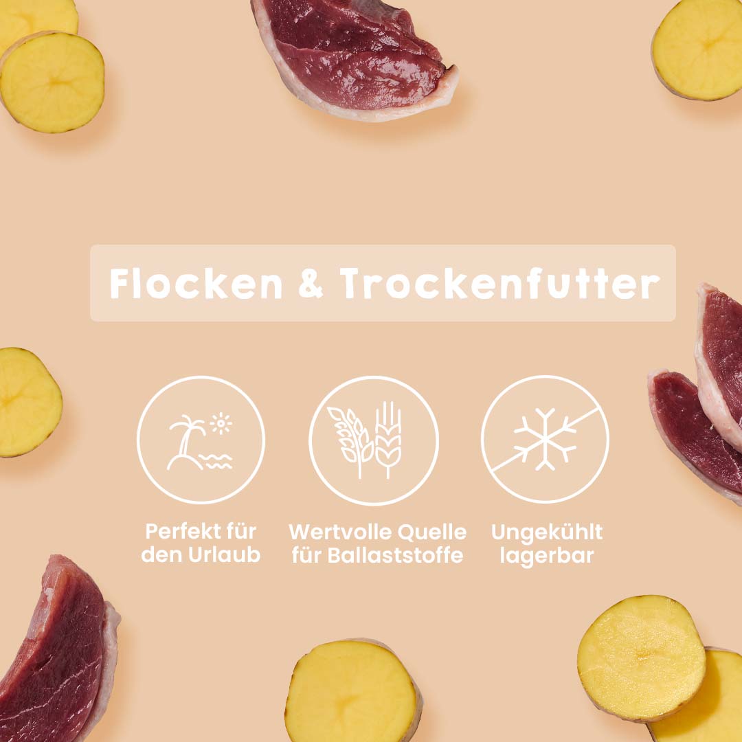 Ente mit Kartoffel Trockenfutter für Hunde, getreidefrei, 70 % Entenfleisch, ohne künstliche Zusatzstoffe
