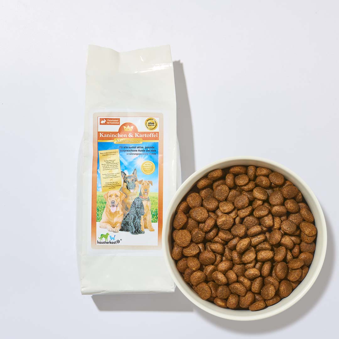 Hundefutter Kaninchen & Kartoffel 1 kg für ernährungssensible Hunde ohne künstliche Zusatzstoffe