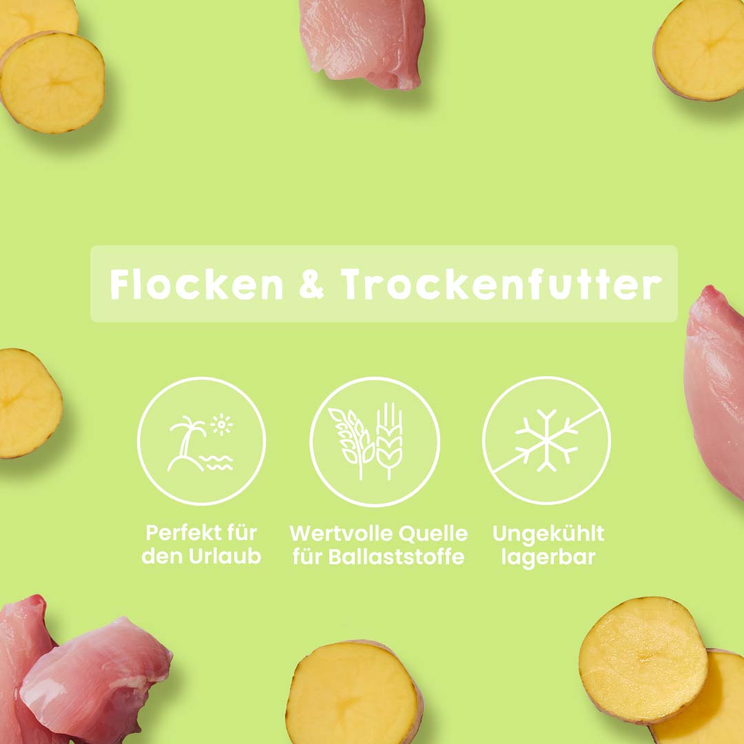 Trockenfutter Kaninchen und Kartoffel für Hunde mit natürlicher Ernährung und Ballaststoffen, 1 kg Packung