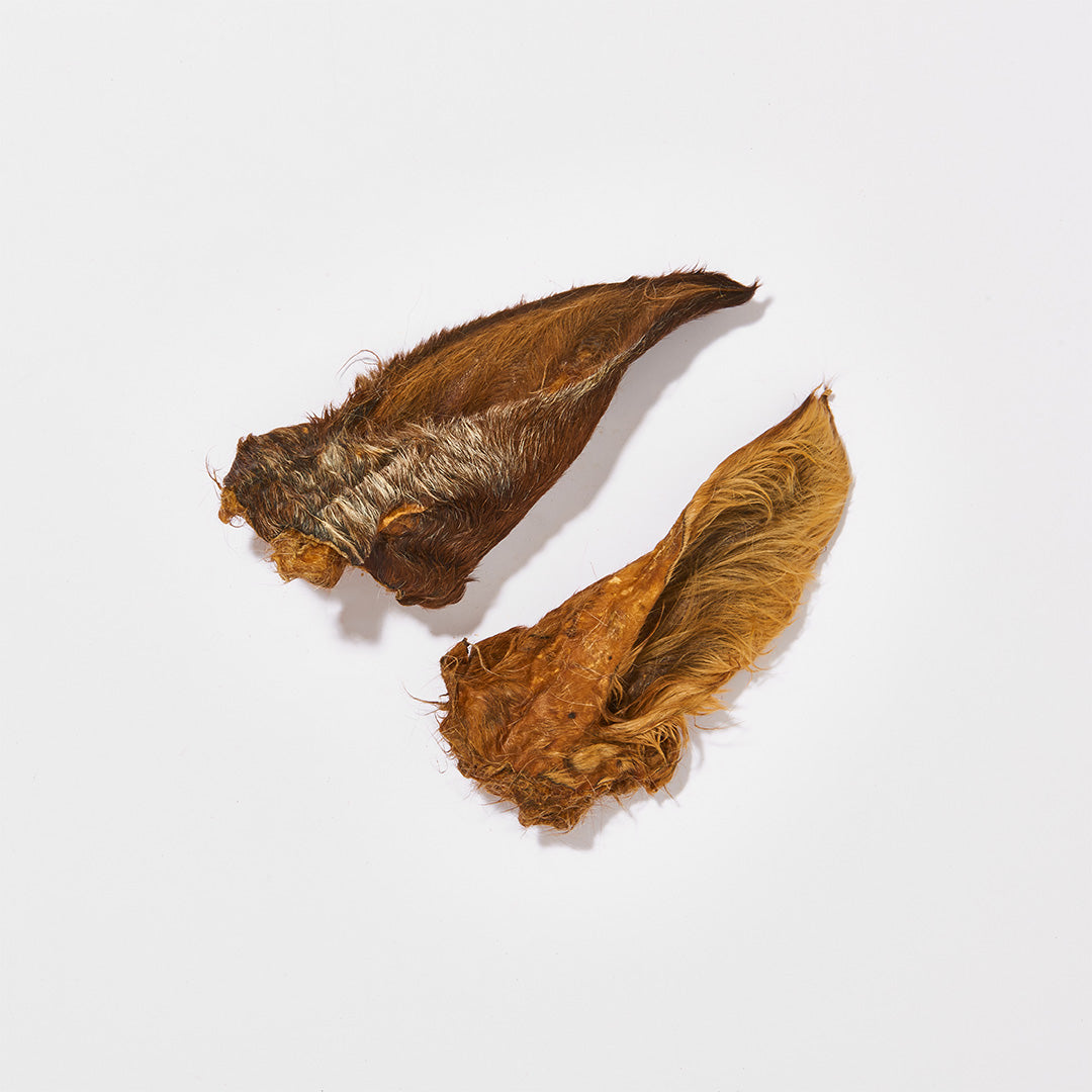 Getrocknete Pferdeohren mit Fell, 500 g, idealer Kausnack für Hunde.
