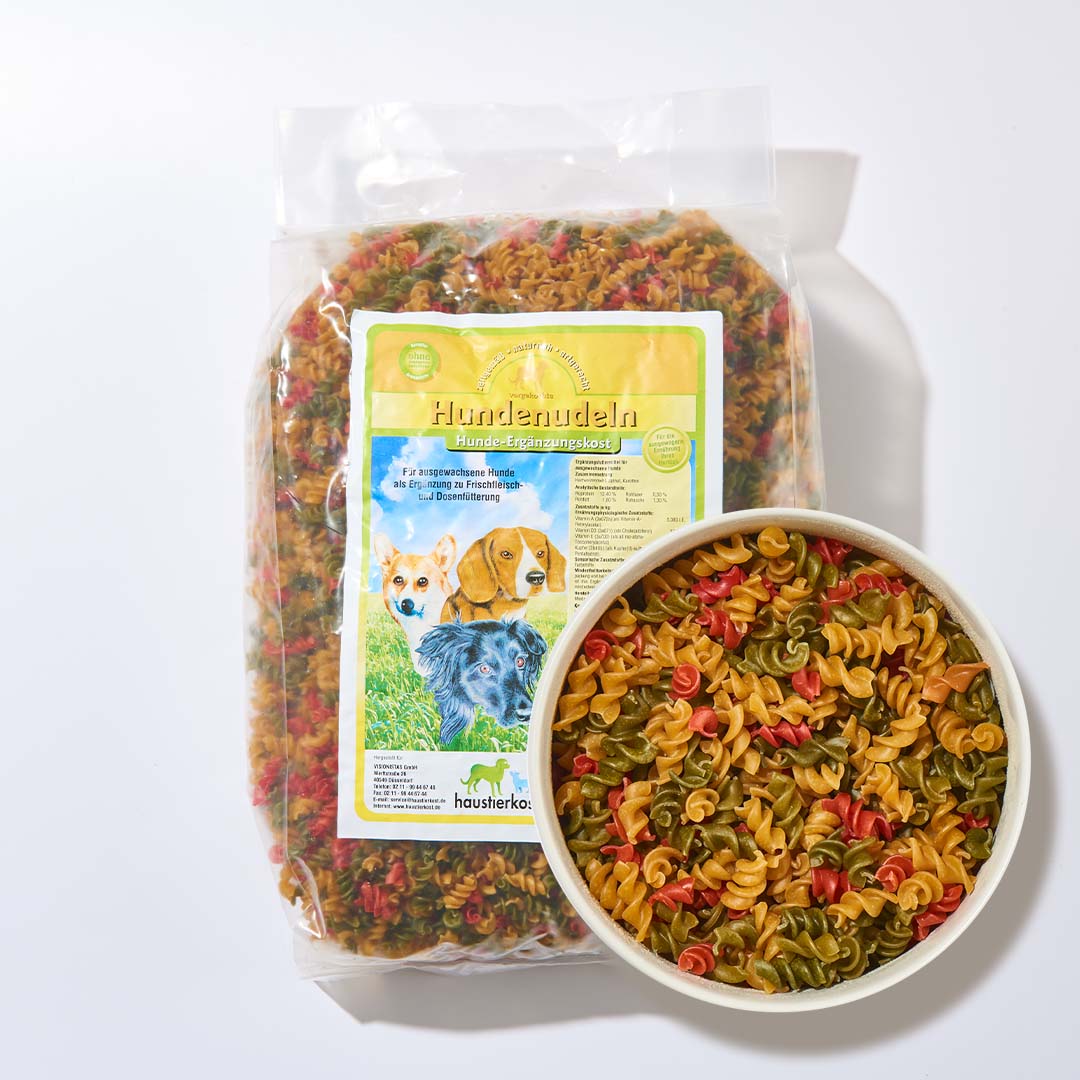 Vegetarische vorgekochte Hundenudeln mit Gemüse und Vitaminen, 5 kg Packung