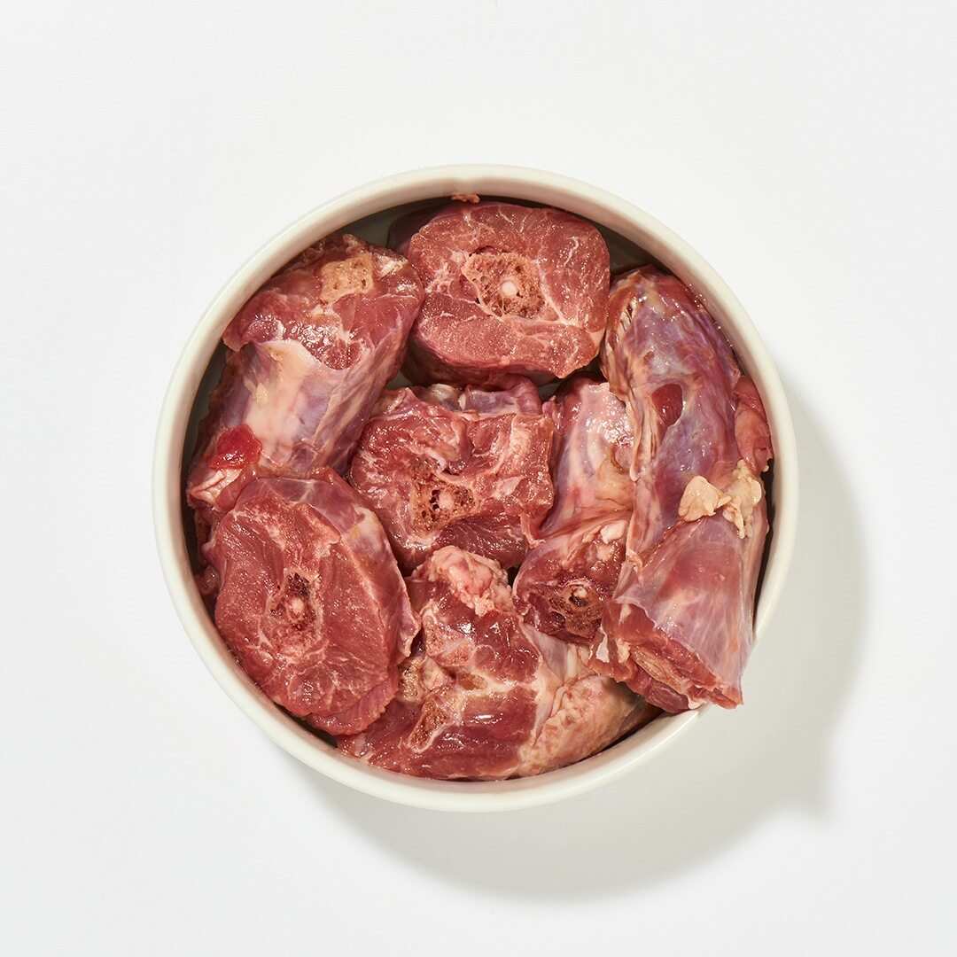 BIO-Putenhals in Stücken, tiefgefroren, 1 kg, geeignet für ausgewachsene Hunde, DE-ÖKO-007.