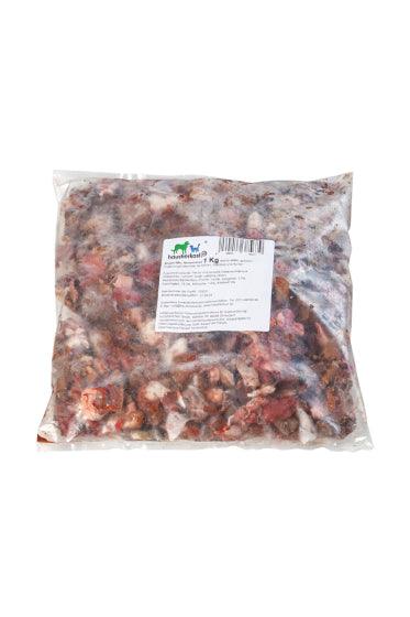 Tiefgekühlter Ziegen-Mix in Stücken für sensible und allergische Haustiere.
