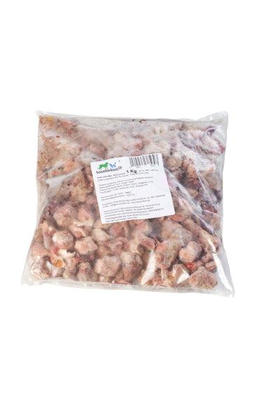 Gefrorener Hähnchen-Mix in 1-kg-Verpackung mit Fleisch, Herz, Magen und Leber