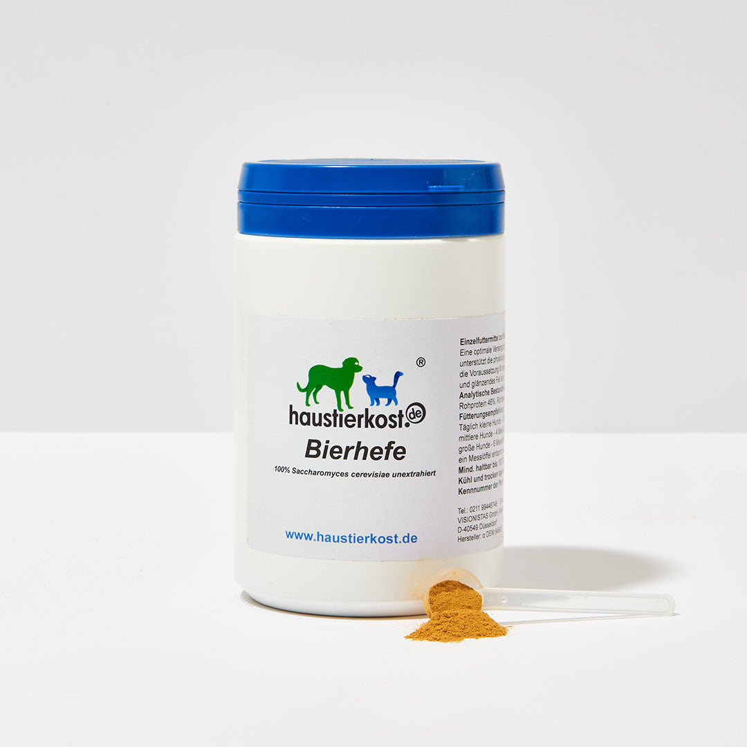 haustierkost.de Bierhefe 650g für Hunde und Katzen mit B-Vitaminen und Spurenelementen für gesunde Haut und Fellglanz