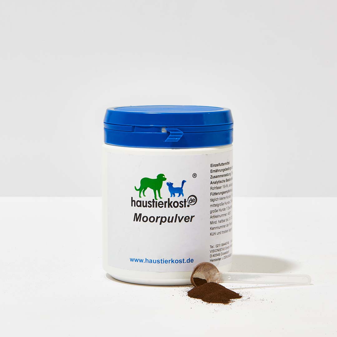 250 g Moorpulver als natürliches Ergänzungsfuttermittel zur Unterstützung der Magen-Darm-Tätigkeit bei Hunden und Katzen