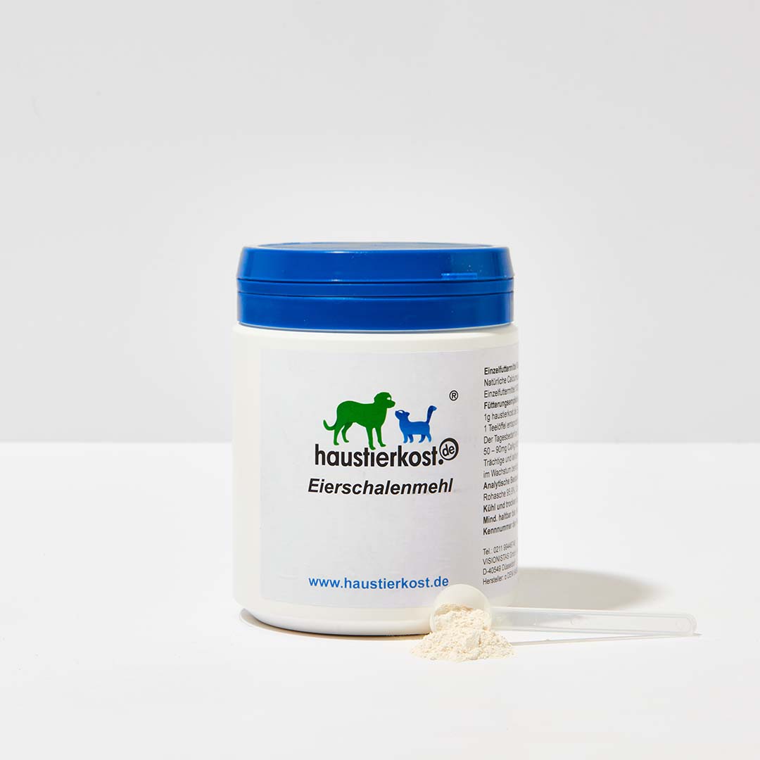 Eierschalenmehl 800g für Hunde und Katzen als natürliche Calciumquelle von haustierkost.de