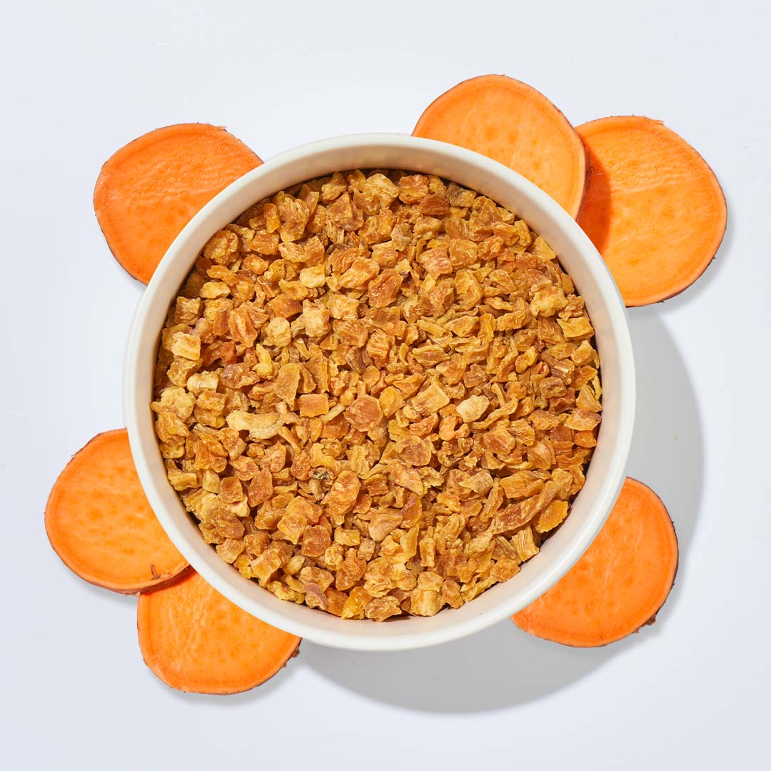 Süßkartoffel gewürfelt für Hunde 1 kg, getreidefrei, als Kohlenhydratquelle für Haustierfutter