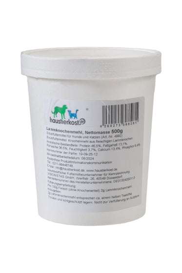 Lammknochenmehl 500 g Becher zur Calciumergänzung beim Barfen.