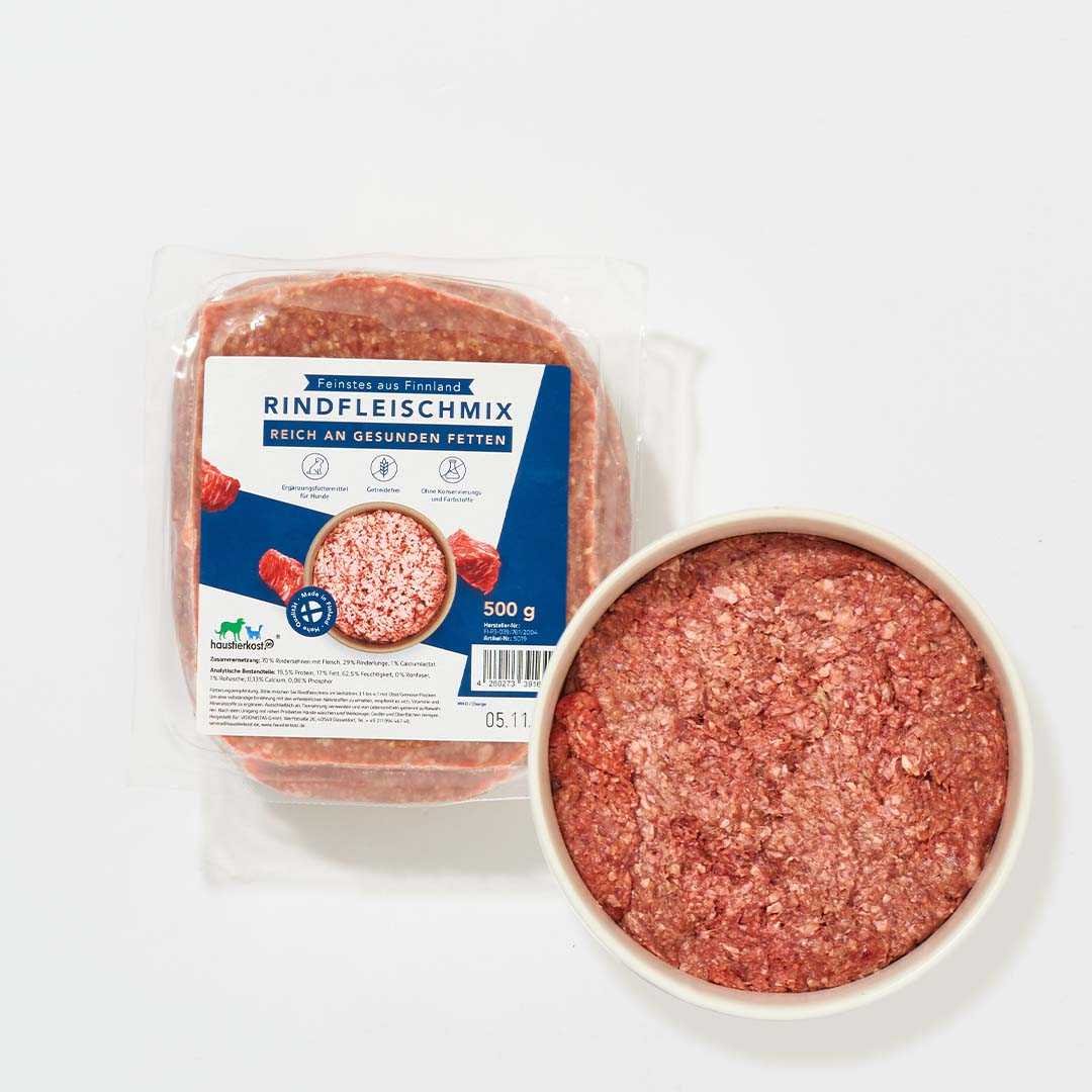 Rindfleischmix aus finnischen Rindersehnen und Rinderlunge, getreidefrei, proteinreich.
