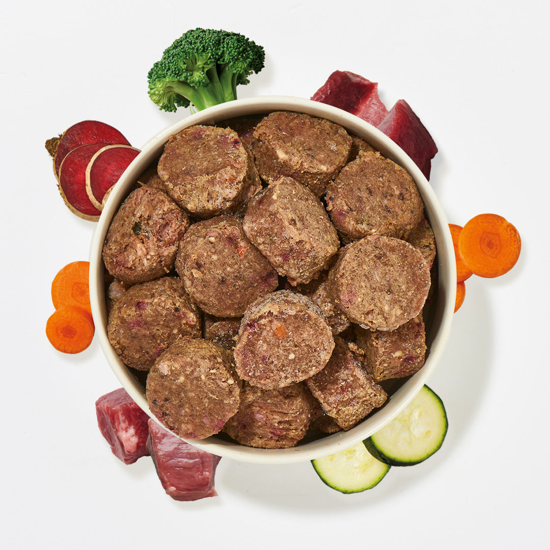 All-in-One Nuggets Rind, ausgewogene BARF-Fütterung mit Rind, Gemüse und hochwertigen Nährstoffen für Hunde