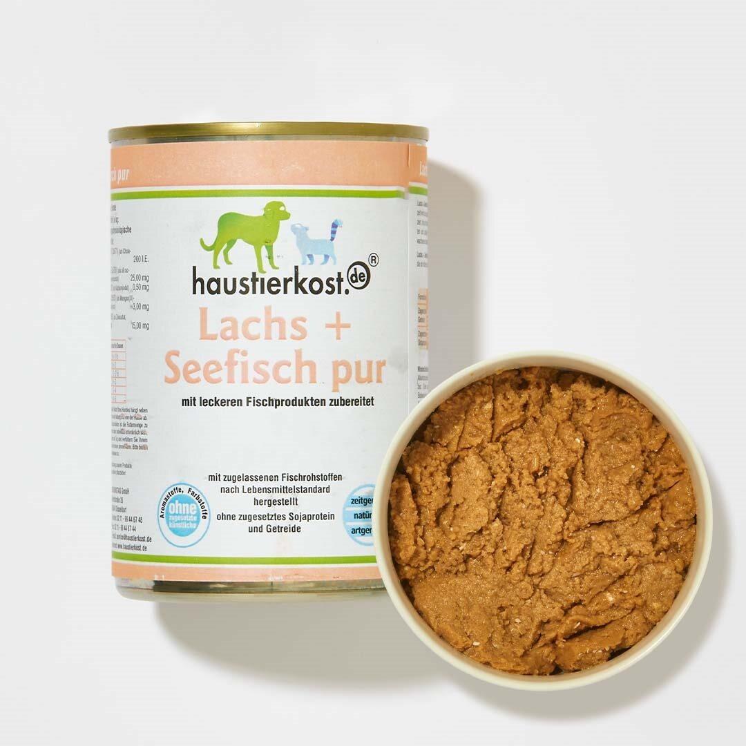 Haustierkost Lachs und Seefisch pur Hundefutter 400g ohne künstliche Zusätze