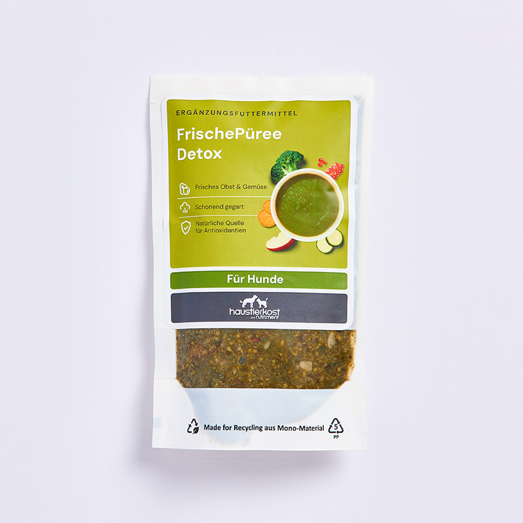 FrischePüree Detox Hunde Futter Ergänzung Gemüse Obst natürlicher Detox Mix