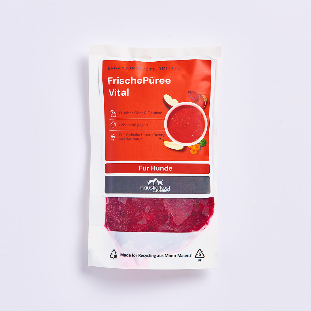 FrischePüree Vital 200g Hunde Ergänzungsfutter mit Gemüse und Obst für BARF-Rationen