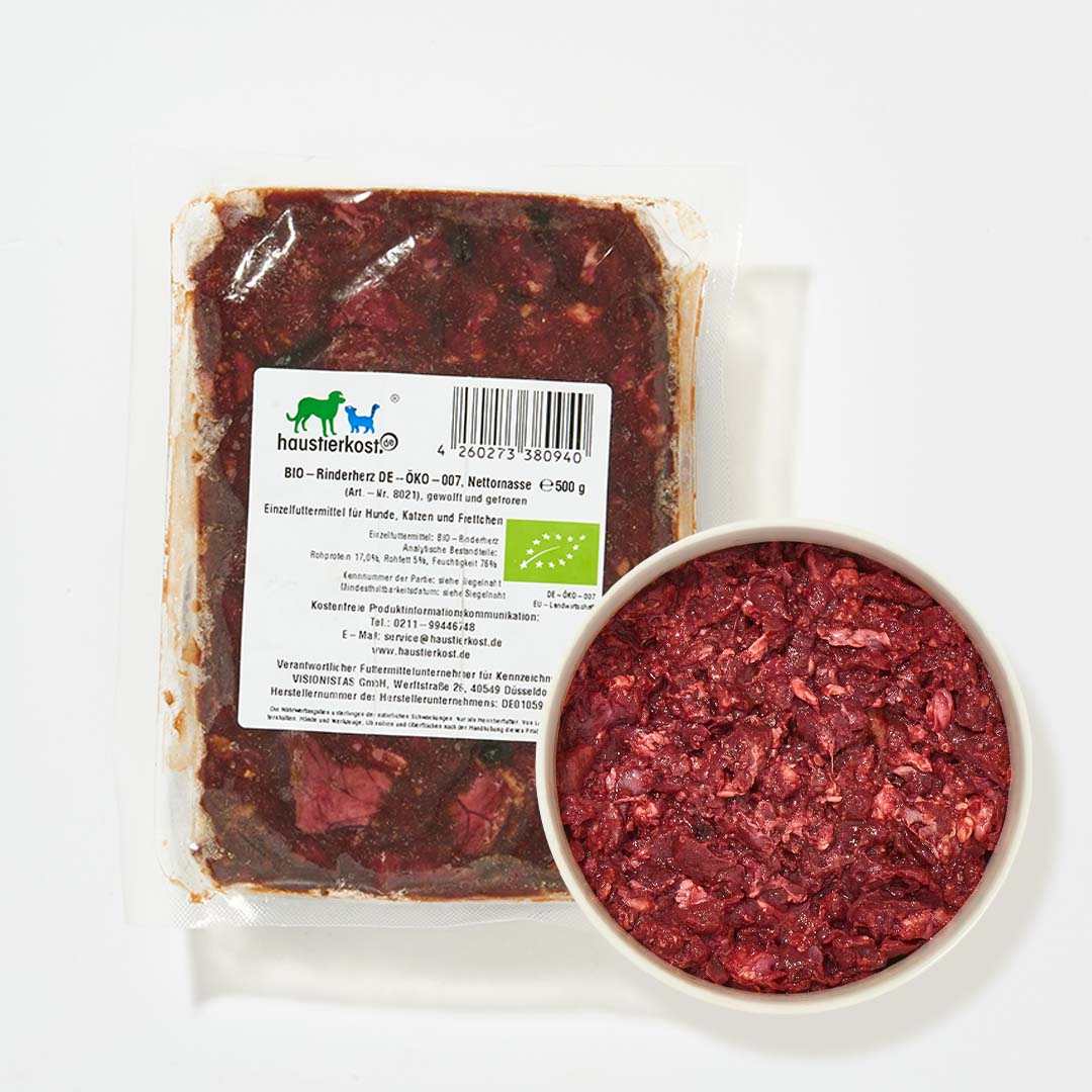 BIO-Rinderherz DE-ÖKO-007, 500 g, hochwertiges, fettarmes Muskelfleisch, auch für Feinschmecker