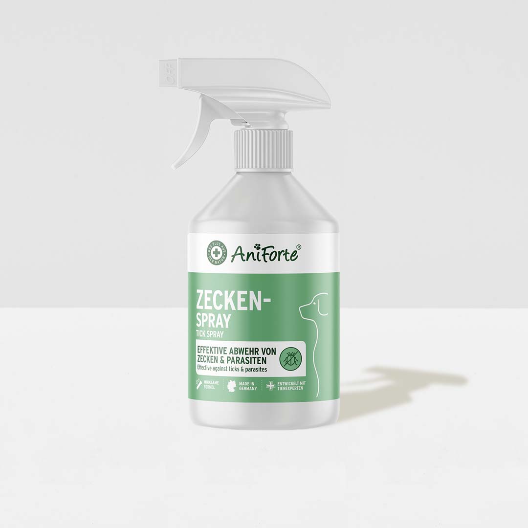 AniForte Zeckenspray 250 ml zur Vorbeugung und Abwehr von Zecken und Parasiten bei Hunden, Sprayflasche mit Sprühkopf, Anwendung auf Fell und Umgebung