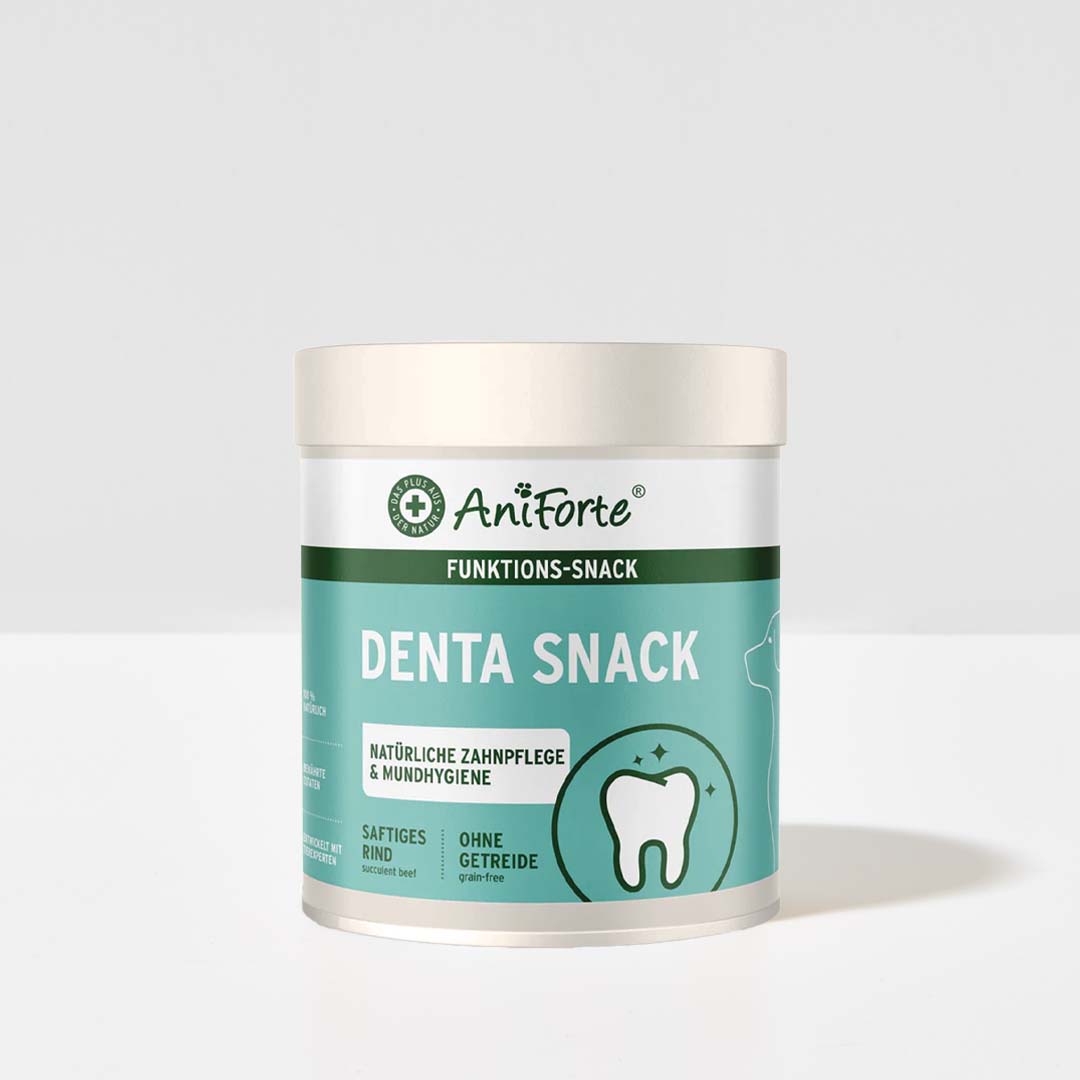 AniForte® Denta-Snack 300g Packung, natürlicher Hundesnack zur Zahnreinigung, enthält Rinderpansen, Seealgenmehl, geeignet für Allergiker.