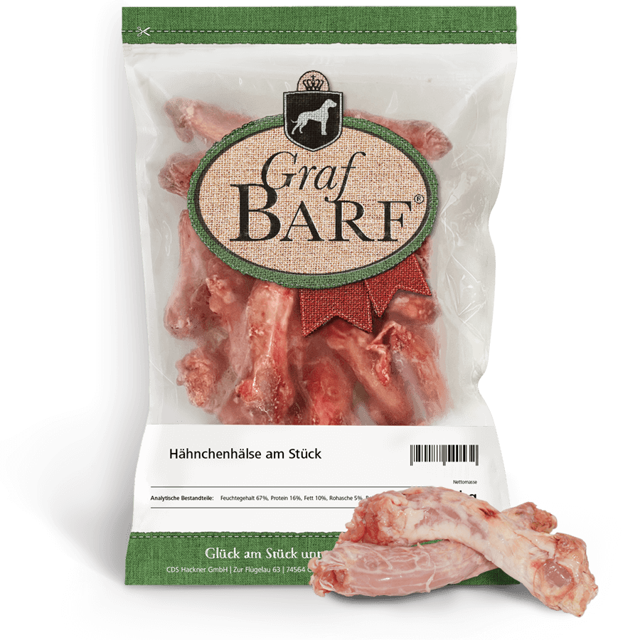 Gefrorene Hähnchenhälse für Hunde zur Knochen- und Gelenkunterstützung mit hohem Calciumgehalt