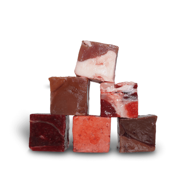 Graf Barf Lamminnereien-Mix mit gefrorenen Lamm-Innereien in Würfeln für Hunde