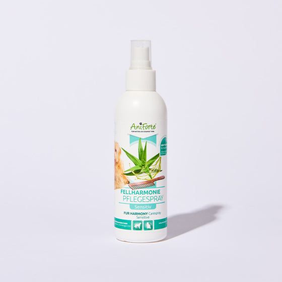 AniForte® Fellharmonie Pflegespray Sensitiv, 200 ml Flasche für Hunde und Katzen, natürliche Inhaltsstoffe, sorgt für seidig glänzendes Fell.