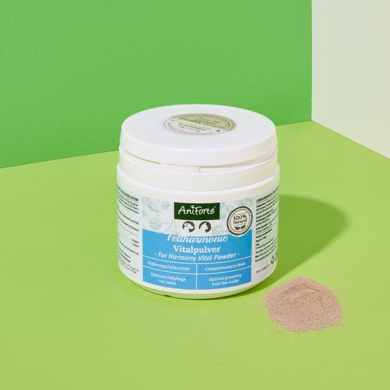 AniForte Fellharmonie Vitalpulver, 250 g, natürliche Ergänzung für gesundes Fell und Haut.
