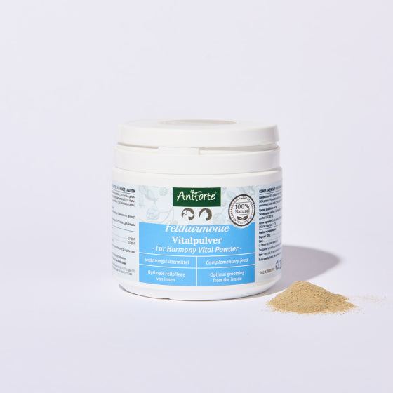 AniForte® Fellharmonie Vitalpulver 250 g, natürliches Ergänzungsfuttermittel für gesundes Fell und Haut.
