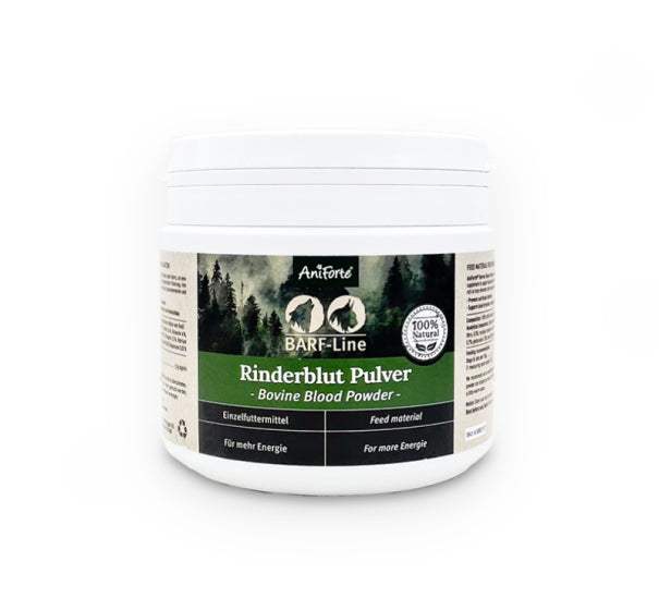 AniForte® Rinderblutpulver, 250 g Dose, Ergänzungsfuttermittel für Hunde und Katzen, reich an Hämoglobin, Eisen, Zinn, Kupfer und essenziellen Aminosäuren, unterstützt Regeneration und Energie.
