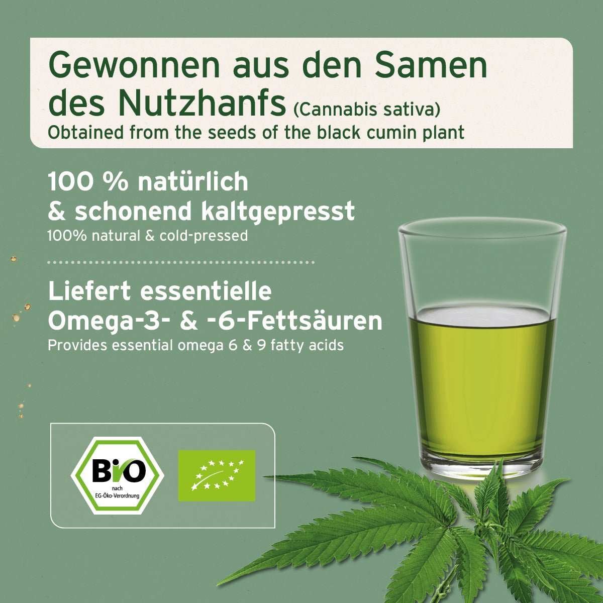 AniForte® Bio Hanföl schonend kaltgepresst für Hunde, Katzen und Pferde, haut- und fellpflegend, ohne THC, hochwertiges Pflanzenöl aus biologischem Anbau
