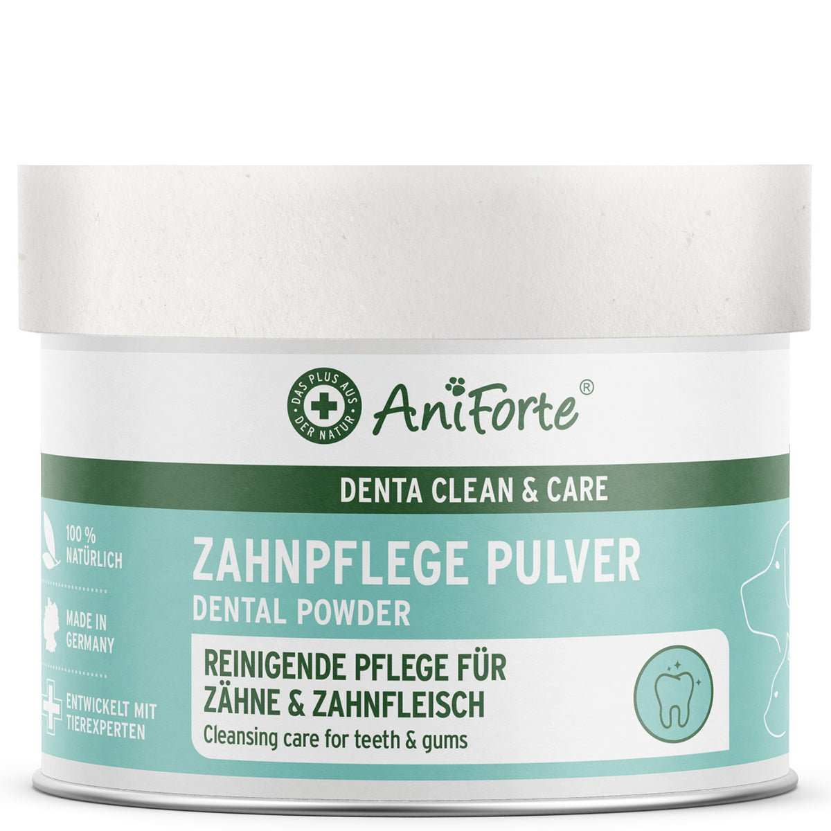 AniForte® Denta Clean & Care Pulver, 300 g zur natürlichen Zahnpflege für Hunde und Katzen.