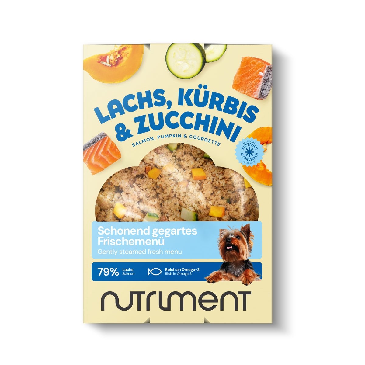 Nutriment Schonend gegartes Frischemenü Lachs, Kürbis & Zucchini - haustierkost.de®