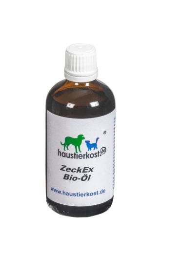 BIO ZeckEx Öl DE-ÖKO-001, 100 ml Flasche zur natürlichen Zeckenabwehr für Hunde.