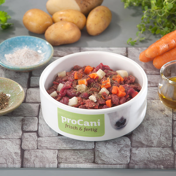 proCani Rind Menü - frisch und fertig - haustierkost.de®