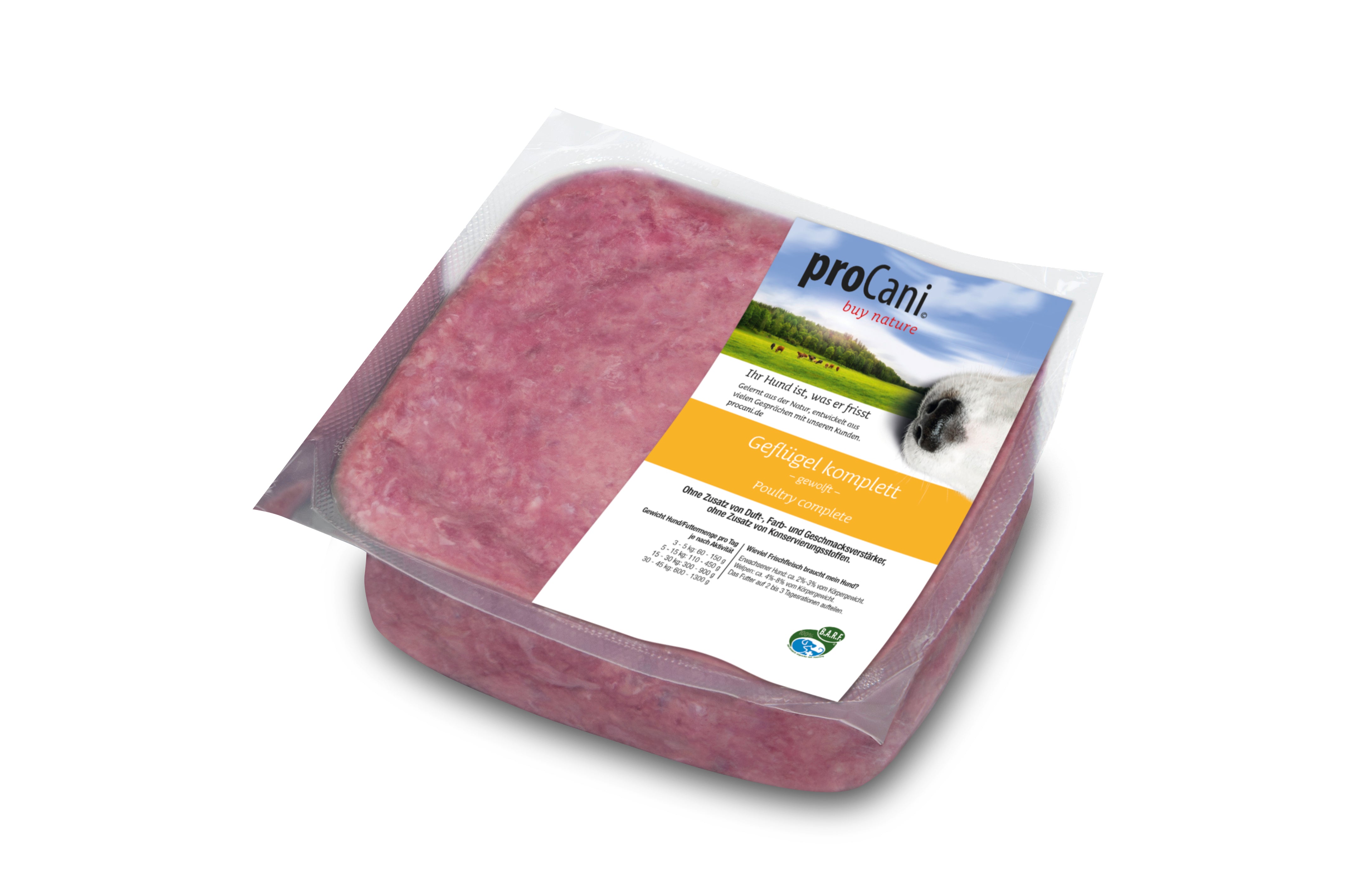 proCani Geflügelkomplett, 28 x 500 g - haustierkost.de®