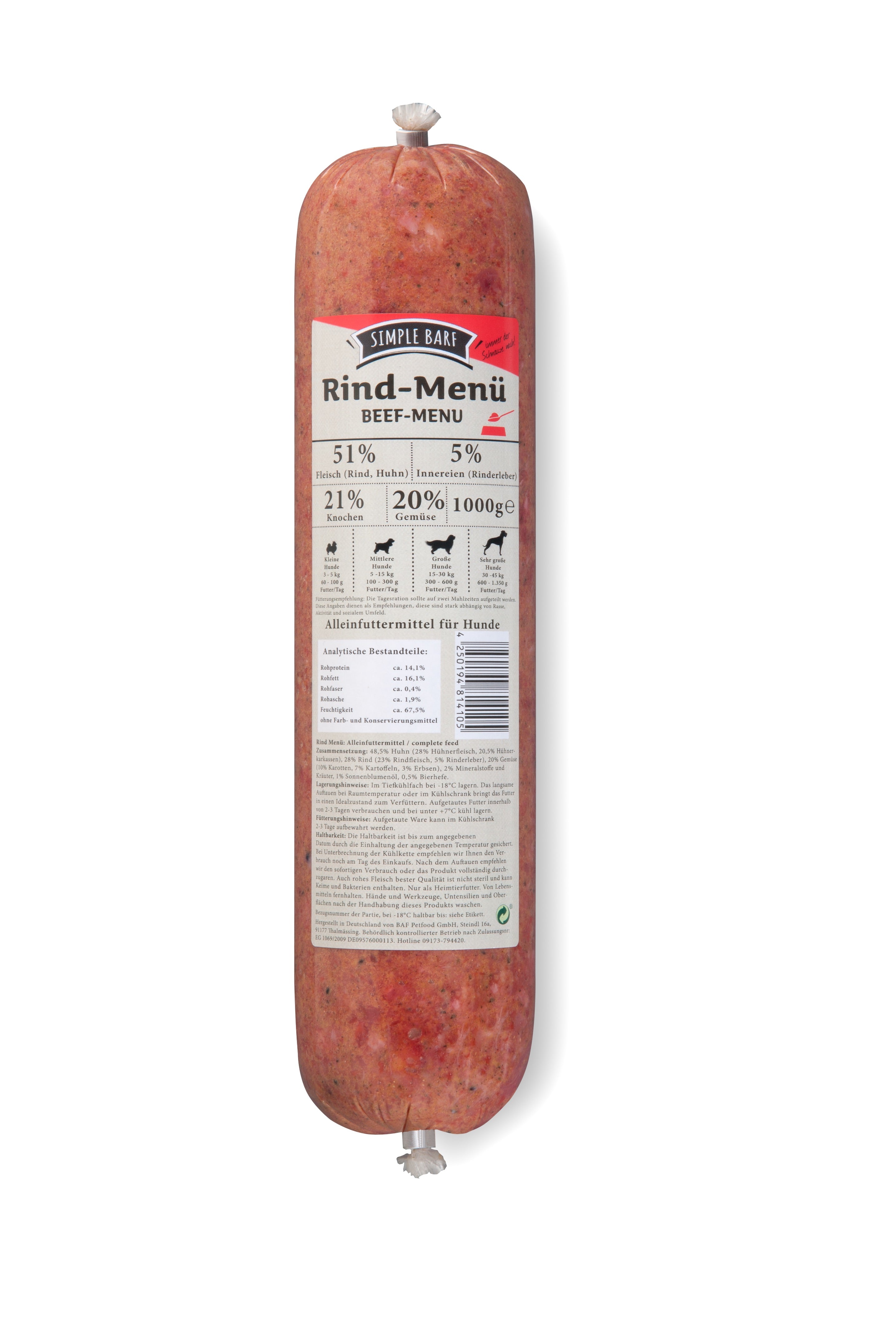 simple BARF Rind-Menü - haustierkost.de®