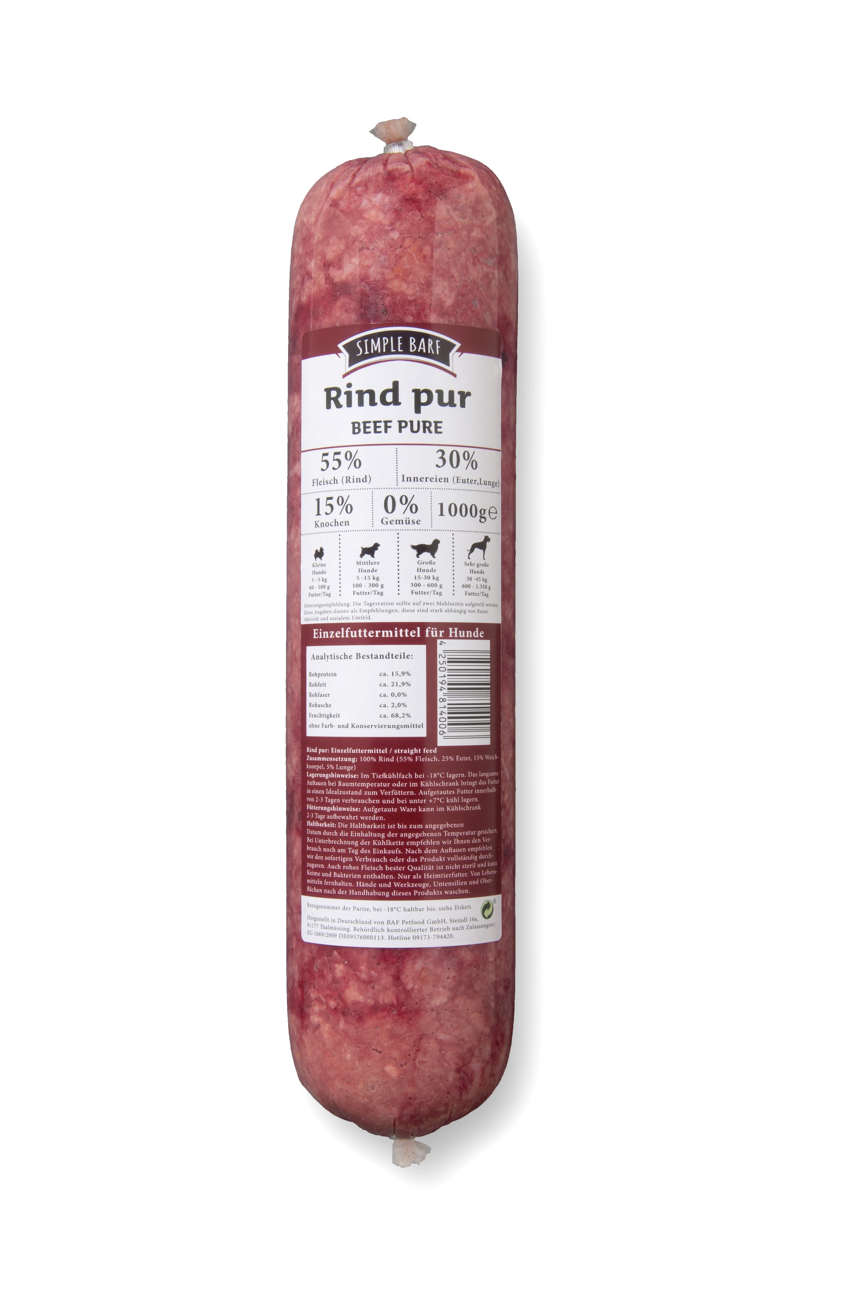 simple BARF Rind Pur (VP) - haustierkost.de®