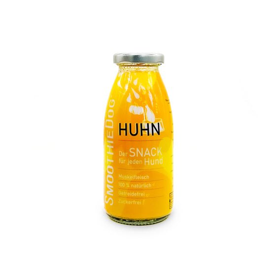 SmoothieDog® Huhn 250 ml Flasche, gesunder Hundesmoothie, 100% natürliche Zutaten, zuckerfrei, getreidefrei.